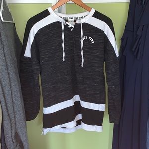 Pink lace up sweatshirt